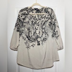 Style & Co black and cream blouse large